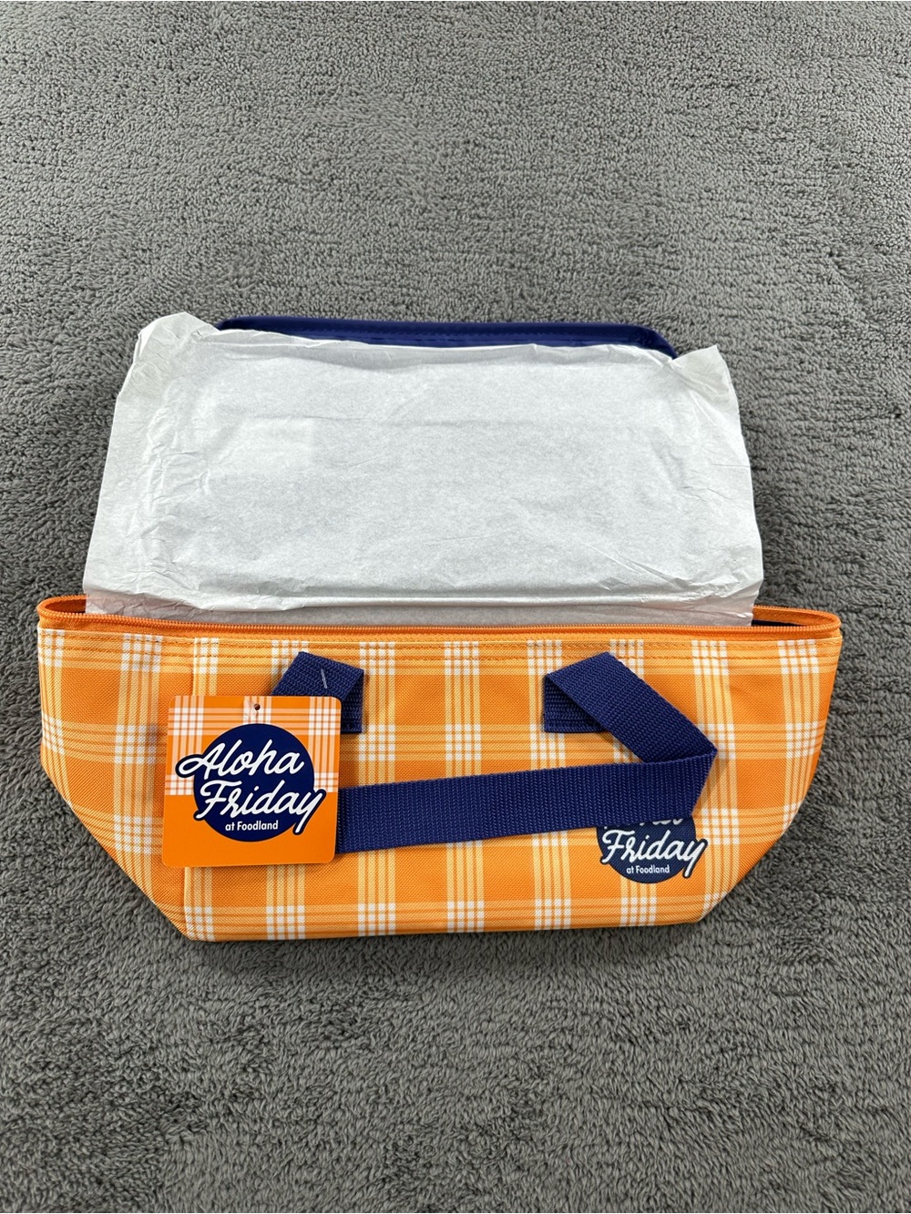 Foodland Aloha Friday Palaka Print Cooler Tote Bag